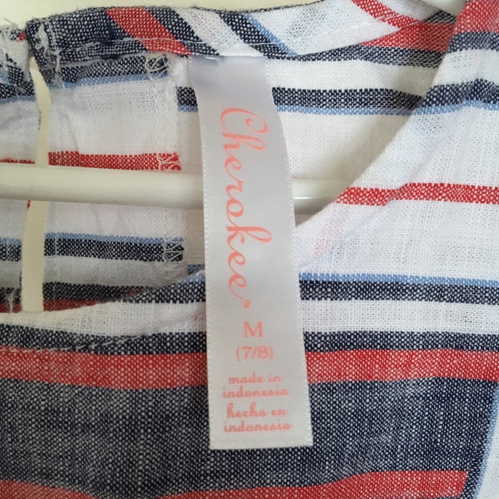 Cherokee Girls M 7/8 100% cotton Apron Front Dress - Picture 6 of 7